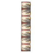 Gold Snowman Christmas Tree Table Runner Mittelgroßer Tischläufer (Vorderseite)