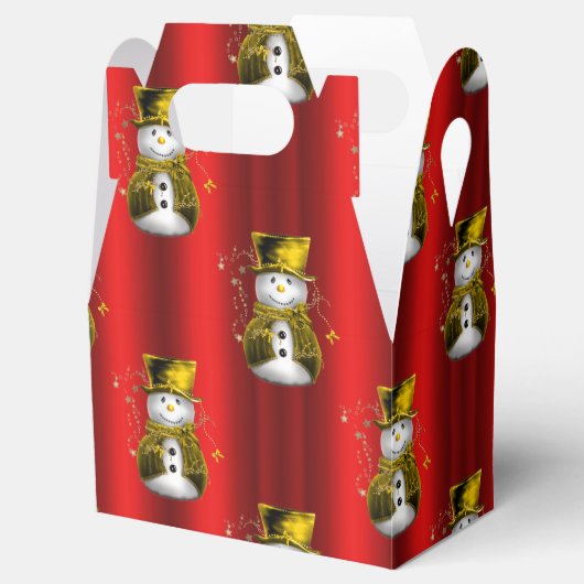 Gold Snowman in Red Geschenkschachtel (Geöffnet)