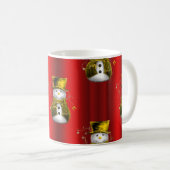 Gold Snowman in Red Kaffeetasse (VorderseiteRechts)