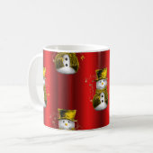 Gold Snowman in Red Kaffeetasse (Vorderseite Links)