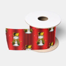 Gold Snowman in Red