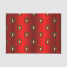 Gold Snowman in Wreaths Red