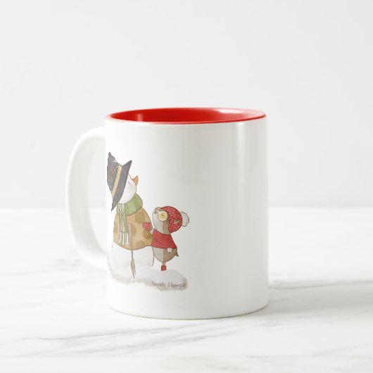 Gold Snowman Tasse (Vorderseite Links)
