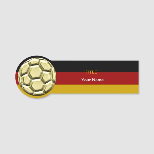Gold Soccer Ball Namensschild (Vorderseite)
