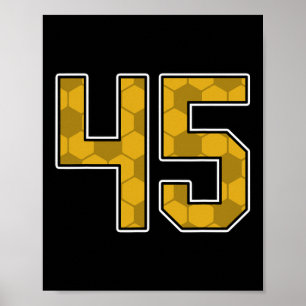 Gold Soccer Muster Nummer 45 Trikot Spieler Unifor Poster