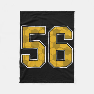 Gold Soccer Muster Nummer 56 Trikot Spieler Unifor Fleecedecke