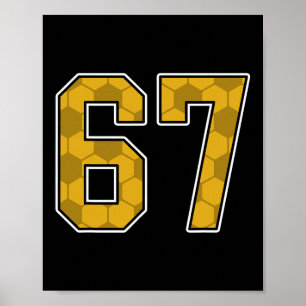 Gold Soccer Muster Nummer 67 Trikot Spieler Unifor Poster