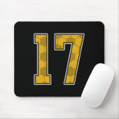 Gold Soccer Pattern Number 17 Jersey Player Unifor Mousepad (Mit Mouse)