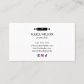 Gold Social Media Icons Pastry Koch Rolling Button Visitenkarte (Rückseite)