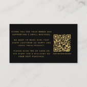 Gold Social Media Icons QR Code Dank Rabatt Begleitkarte (Rückseite)