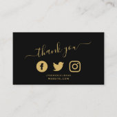 Gold Social Media Icons QR Code Dank Rabatt Begleitkarte (Vorderseite)