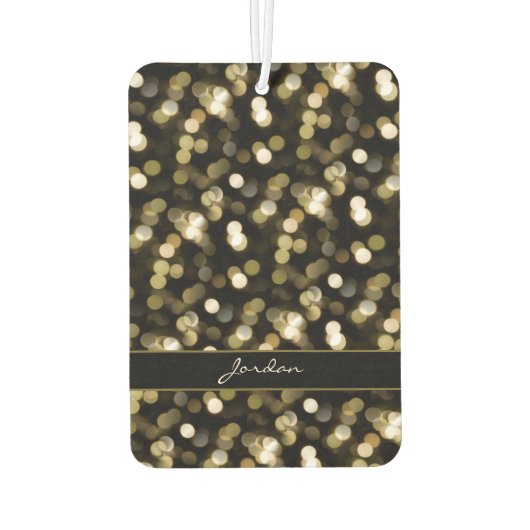 Gold Soft Focus Funkelleuchten mit Namen Autolufterfrischer (Rückseite)