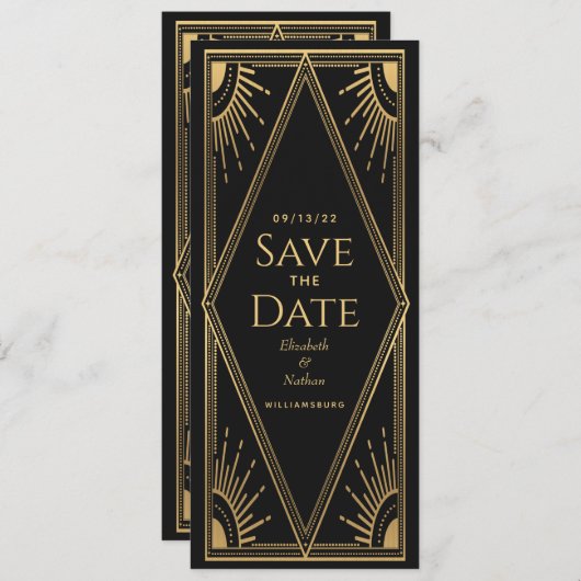 Gold Solar Elegant Mystisches Tarot Save the Date (Vorne/Hinten)