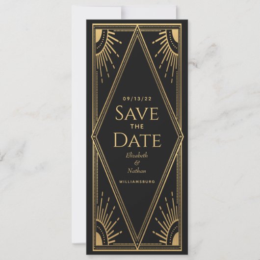 Gold Solar Elegant Mystisches Tarot Save the Date (Vorderseite)