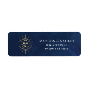 Gold Sonne und Mond Tarot Etikett