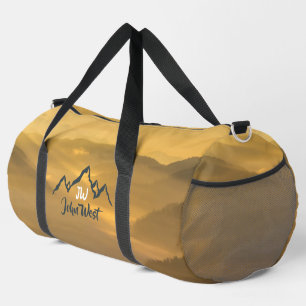 Gold Sonnenaufgang personalisierbare Berge Monogra Duffle Bag