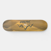 Gold Sonnenaufgang personalisierbare Berge Monogra Skateboard (Horizontal)