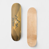 Gold Sonnenaufgang personalisierbare Berge Monogra Skateboard (Vorderseite)