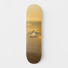 Gold Sonnenaufgang personalisierbare Berge Monogra Skateboard