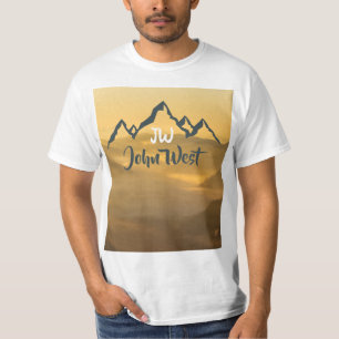 Gold Sonnenaufgang personalisierbare Berge Monogra T-Shirt