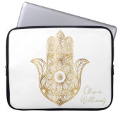 Gold Sonnenblume Hamsa Hand Laptopschutzhülle (Vorderseite)