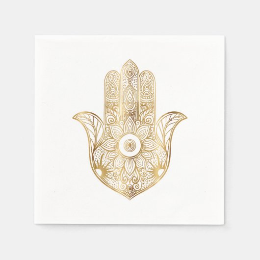 Gold Sonnenblume Hamsa Hand Serviette (Vorderseite)