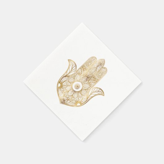 Gold Sonnenblume Hamsa Hand Serviette (Ecke)