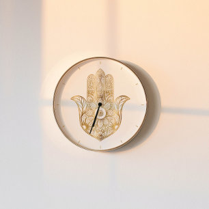 Gold Sonnenblume Hamsa Hand Uhr