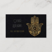 Gold Sonnenblume Hamsa Hand Visitenkarte (Vorderseite)