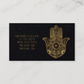 Gold Sonnenblume Hamsa Hand Visitenkarte (Rückseite)