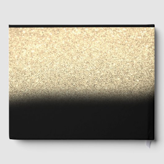 Gold, Sonnenblumen, Glitzer Hochzeit Gästebuch (Rückseite)