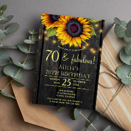 Gold Sonnenblumen Land Holz siebzig fabelhafte Einladung