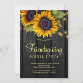 Gold Sonnenblumen Land Scheune Holzfreunde Einladung (Vorderseite)