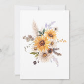 Gold Sonnenblumen Rustic Daisies Fall Blumenhochze Einladung (Rückseite)