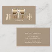 Gold Sonnenbrillen Makeup Artist Beige Visitenkarte (Vorne/Hinten)
