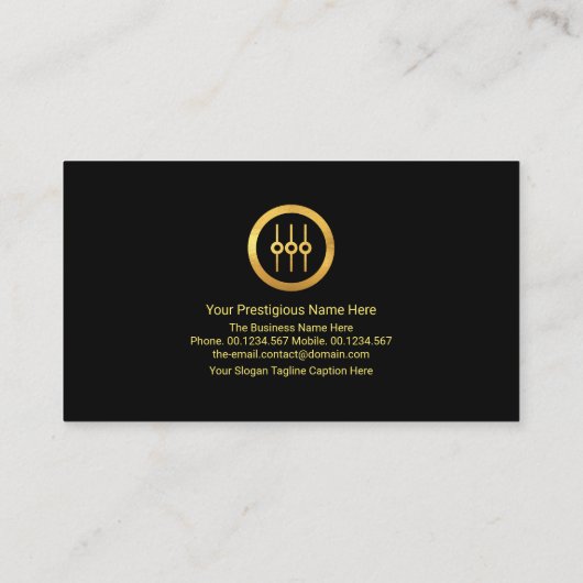 Gold Sound Frequency Lightning Studio Engineer DJ Visitenkarte (Rückseite)