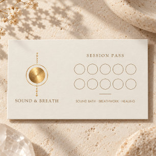 Gold Sound Healing & Breathwork Treuekarte Visitenkarte