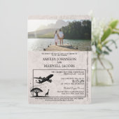 Gold South Africa Passport Wedding Einladung (Stehend Vorderseite)