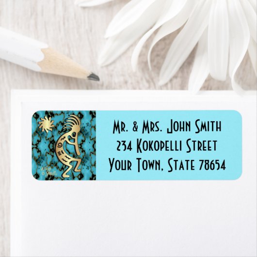 Gold Southwest Kokopelli Address Label (Insitu)