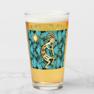 Gold Southwest Kokopelli Glass Glas
