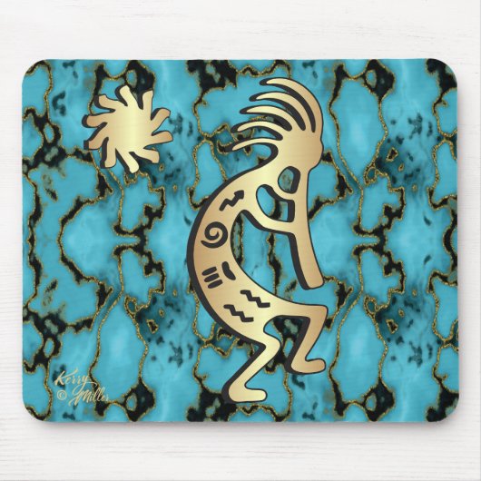 Gold Southwest Kokopelli Mouse Pad Mousepad (Vorne)