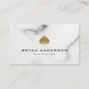 Gold Spade Symbol Marble Muster Business Card Visitenkarte