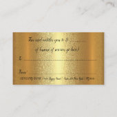 Gold Spark Geschenkgutschein Makeup Künstler Lashe Terminkarte (Rückseite)