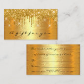 Gold Spark Geschenkgutschein Makeuty Tropfen VIP Terminkarte (Vorne/Hinten)