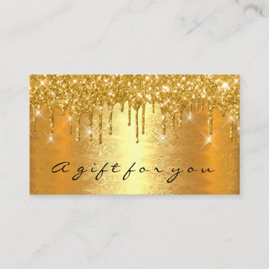 Gold Spark Geschenkgutschein Makeuty Tropfen VIP Terminkarte (Vorderseite)