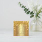 Gold Spark Makeup Artist Event Logo Quadratische Visitenkarte (Stehend Vorderseite)