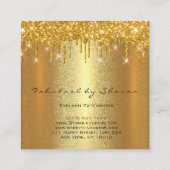 Gold Spark Makeup Artist Event Planner Beauty Logo Quadratische Visitenkarte (Rückseite)