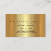 Gold Spark Makeup Artist Lash Elegantes Lux Logo Visitenkarte (Rückseite)