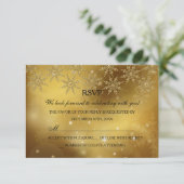 Gold Sparkasse Snowflake Weihnachtsfeiertag UAWG RSVP Karte (Stehend Vorderseite)