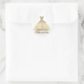 Gold Sparkenkleid Quinceanera Sticker (Tasche)